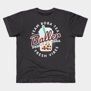Team Boba Team Fueled by Boba Baller Kids T-Shirt
